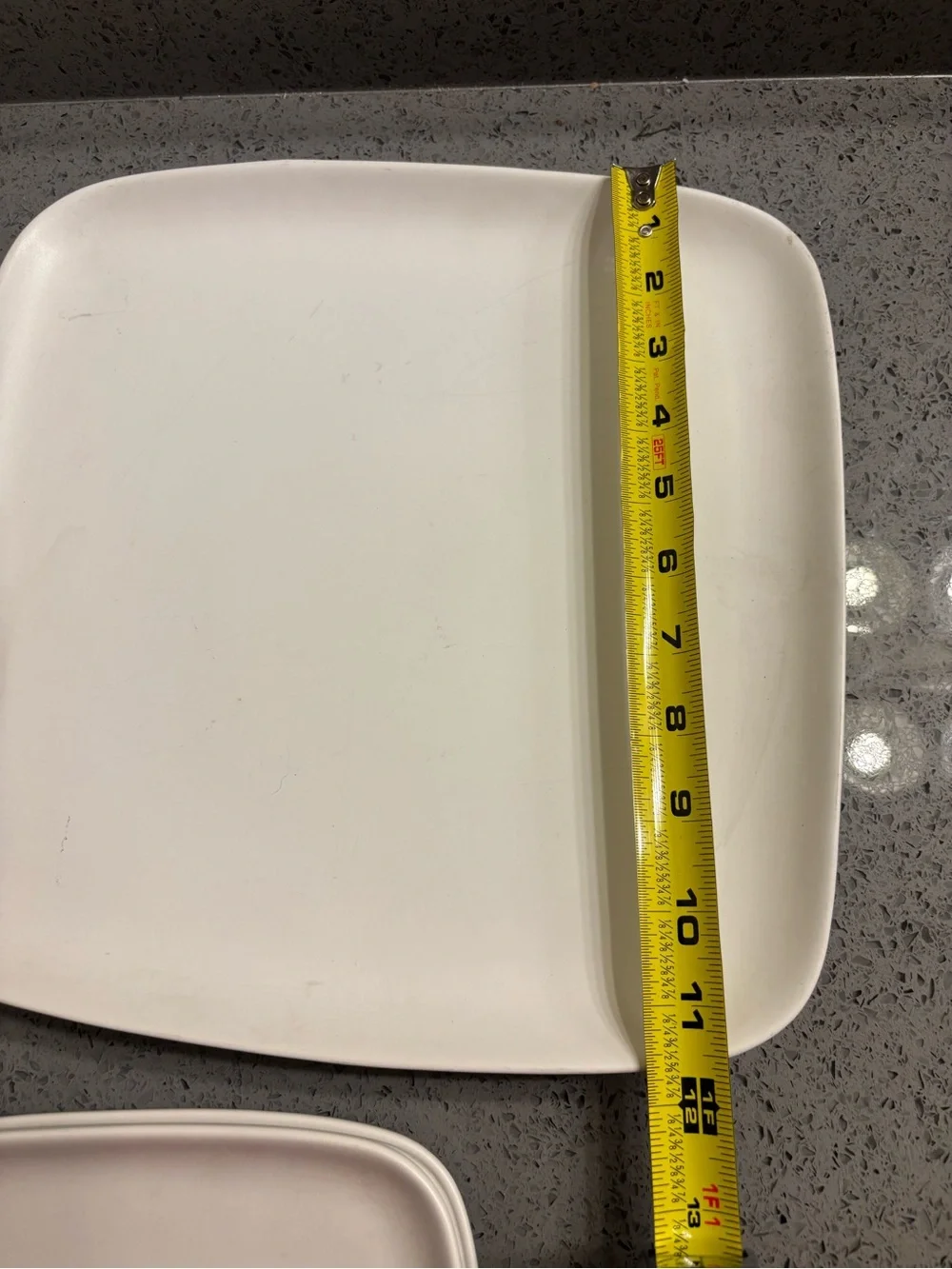 CB2 White Square Stoneware serving plates4 total.